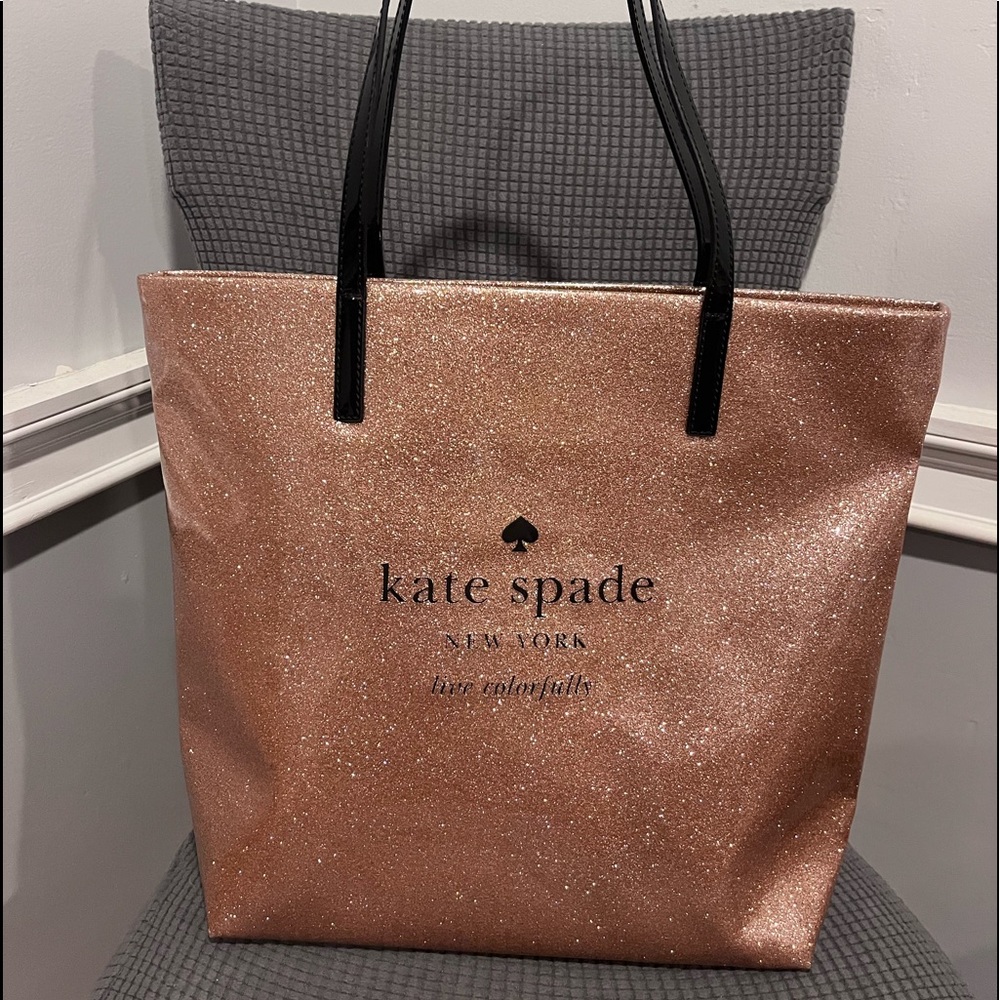 Kate Spade Rose Gold Glitter Tote